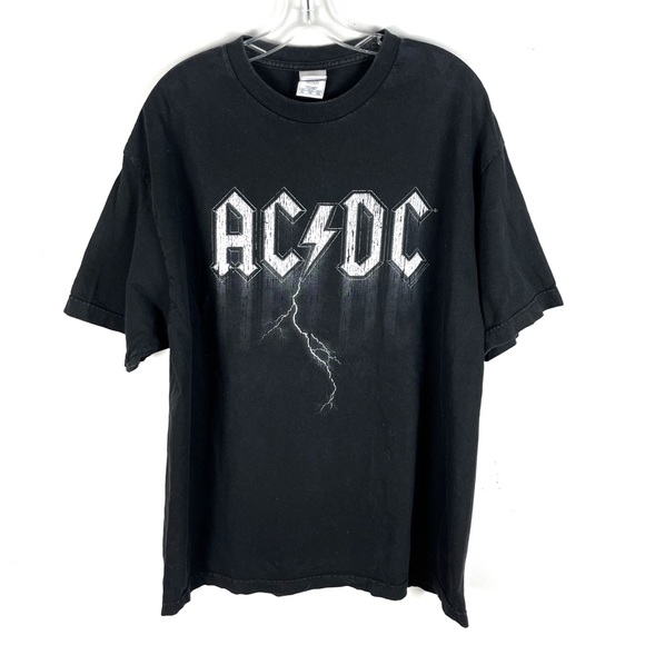 Vintage Other - Vintage 2004 Black AC/DC Lightening Strike Logo Crewneck T-Shirt